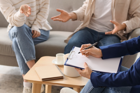 couple doing mediation